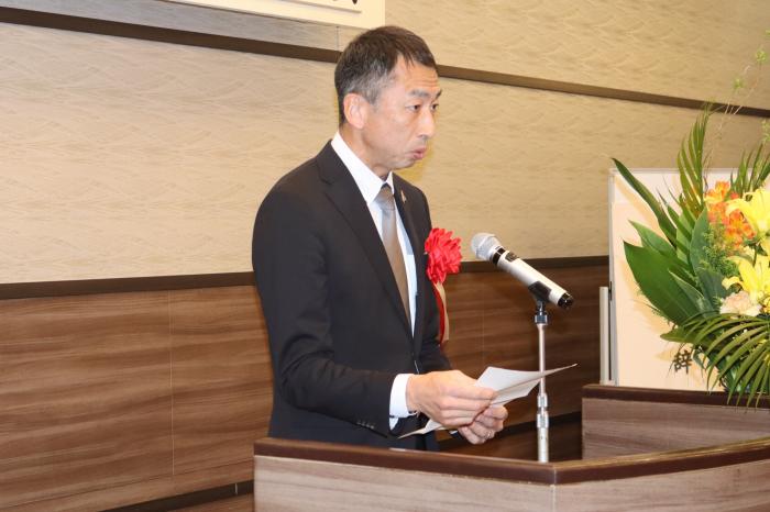 愛知県知事　大村秀章様　　　　　　　　　　　（代理：愛知県労働局産業人材育成課担当課長　古市剛様）による祝辞
